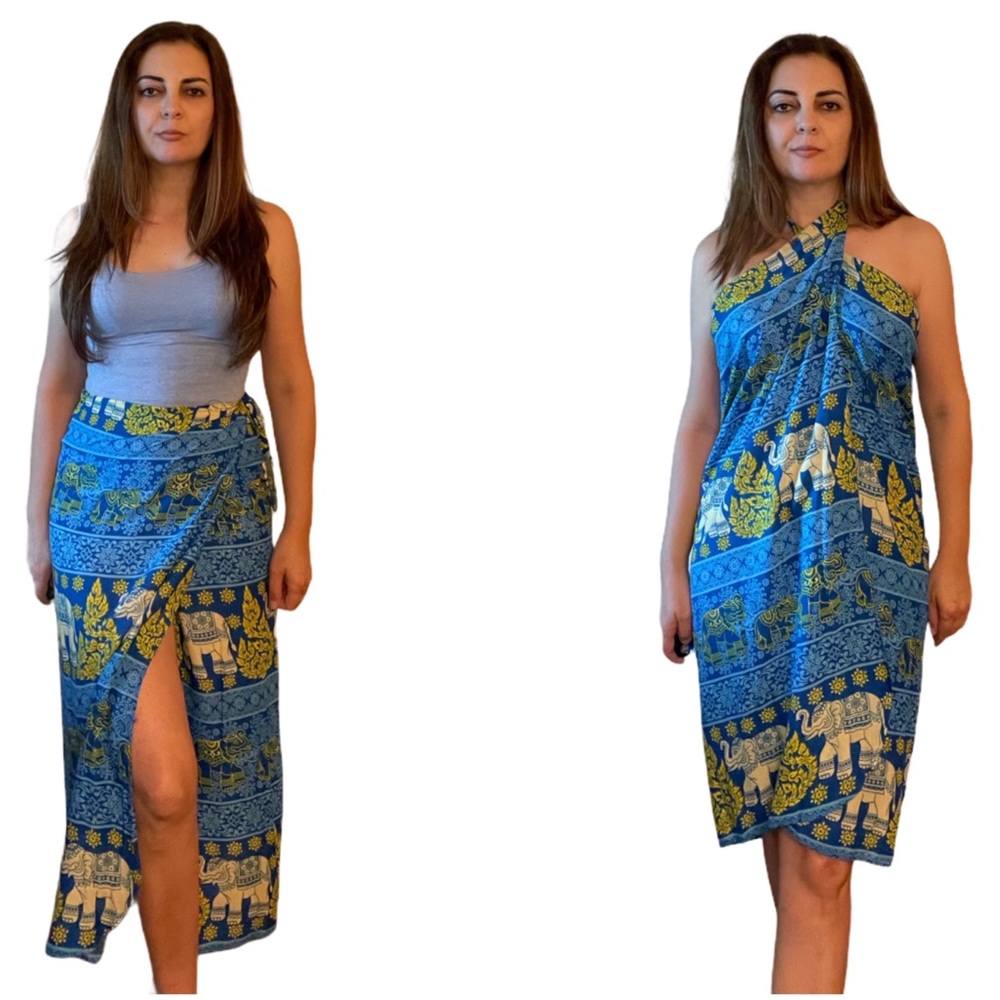 Handmade - Blue Coverup/ Swimwear/ Skirt/ Dress OS